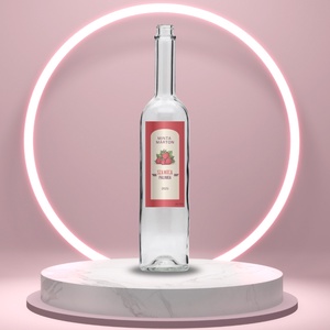Szamóca pálinka - öntapadós üveg címke - piros alapon szamócacsokorral, Élelmiszer, Alkoholos italok, , MESKA