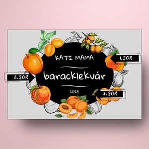 Baracklekvár - öntapadós üveg címke - modern barack rajzokkal - élelmiszer - lekvár - Meska.hu
