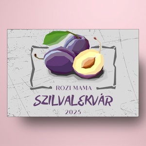 Szilvalekvár - öntapadós üveg címke - geometrikus szilvákkal - élelmiszer - lekvár - Meska.hu