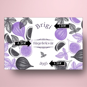Fügelekvár - öntapadós üveg címke - lila és fekete rajzokkal - élelmiszer - lekvár - Meska.hu