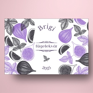 Fügelekvár - öntapadós üveg címke - lila és fekete rajzokkal - élelmiszer - lekvár - Meska.hu