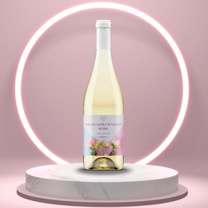Születésnapi öntapadós üveg címke - kék és rózsaszín alapon virágokkal, Élelmiszer, Alkoholos italok, , MESKA