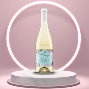 Nő napi üveg címke - tulipánokkal és szívekkel , Élelmiszer, Alkoholos italok, , MESKA