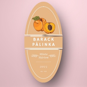 Barack pálinka - öntapadós üveg címke - vintage stílusú illusztrációval - élelmiszer - alkoholos italok - Meska.hu