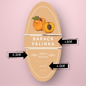Barack pálinka - öntapadós üveg címke - vintage stílusú illusztrációval - élelmiszer - alkoholos italok - Meska.hu