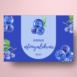 Áfonyalekvár - öntapadós üveg címke - áfonyaminta vízfesték - élelmiszer - lekvár - Meska.hu