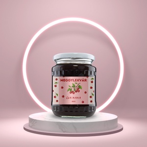 Meggylekvár - öntapadós üveg címke - antikolt hatású, Élelmiszer, Lekvár, , MESKA
