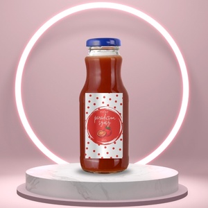 Paradicsomszósz - öntapadós üveg címke - pöttyös alapon festett paradicsommal, Élelmiszer, Szósz & Mártogatós, , MESKA