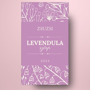 Levendulaszörp - öntapadós üveg címke - lila alapon virágokkal  - élelmiszer - szörp - Meska.hu