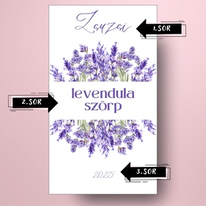 Levendulaszörp - öntapadós üveg címke - levendulacsokorral  - élelmiszer - szörp - Meska.hu