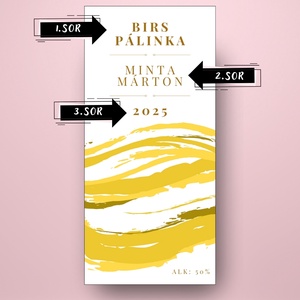 Birs pálinka - öntapadós üveg címke - festett hullám mintával - élelmiszer - alkoholos italok - Meska.hu