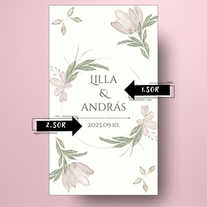 Esküvői öntapadós üveg címke - pasztell virágokkal - esküvő - emlék & ajándék - köszönőajándék - Meska.hu