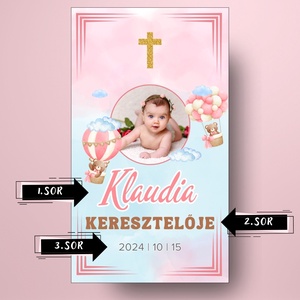 Keresztelőre való öntapadós üveg címke - hőlégballonokkal és felhőkkel - játék & sport - keresztelőajándékok - Meska.hu