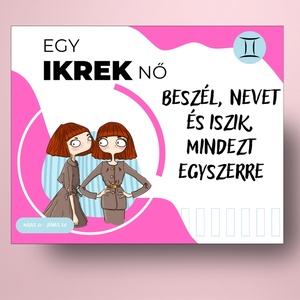Horoszkópos öntapadós üveg címke - Ikrek nő - élelmiszer - alkoholos italok - Meska.hu