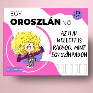 Horoszkópos öntapadós üveg címke - Oroszlán nő - élelmiszer - alkoholos italok - Meska.hu
