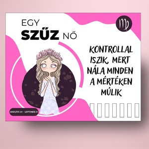 Horoszkópos öntapadós üveg címke - Szűz nő - élelmiszer - alkoholos italok - Meska.hu