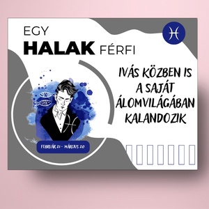 Horoszkópos öntapadós üveg címke - Halak férfi - élelmiszer - alkoholos italok - Meska.hu
