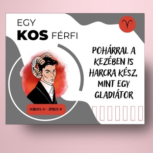 Horoszkópos öntapadós üveg címke - Kos férfi - élelmiszer - alkoholos italok - Meska.hu