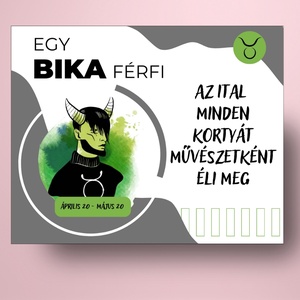 Horoszkópos öntapadós üveg címke - Bika férfi - élelmiszer - alkoholos italok - Meska.hu