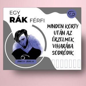 Horoszkópos öntapadós üveg címke - Rák férfi - élelmiszer - alkoholos italok - Meska.hu