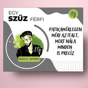 Horoszkópos öntapadós üveg címke - Szűz férfi - élelmiszer - alkoholos italok - Meska.hu