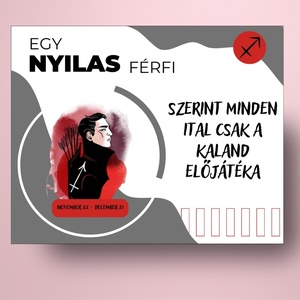 Horoszkópos öntapadós üveg címke - Nyilas férfi - élelmiszer - alkoholos italok - Meska.hu