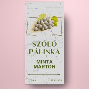 Szőlő pálinka - öntapadós üveg címke - geometrikus szőlővel - élelmiszer - alkoholos italok - Meska.hu