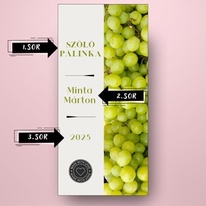 Szőlő pálinka - öntapadós üveg címke - szőlő fotóval - élelmiszer - alkoholos italok - Meska.hu
