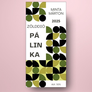 Zölddió pálinka - öntapadós üveg címke - minimalista stílusú - élelmiszer - alkoholos italok - Meska.hu