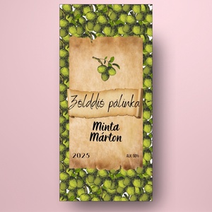 Zölddió pálinka - öntapadós üveg címke -  textúrált zölddiókkal - élelmiszer - alkoholos italok - Meska.hu