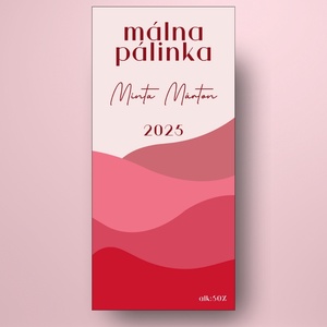 Málna pálinka - öntapadós üveg címke - egymásba hajló árnyalatokkal - élelmiszer - alkoholos italok - Meska.hu