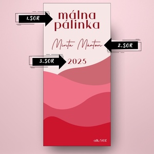 Málna pálinka - öntapadós üveg címke - egymásba hajló árnyalatokkal - élelmiszer - alkoholos italok - Meska.hu
