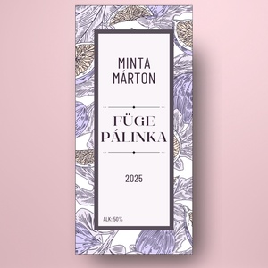 Füge pálinka - öntapadós üveg címke - fügék botanikai illusztrációval - élelmiszer - alkoholos italok - Meska.hu
