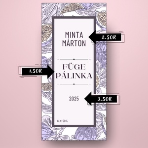 Füge pálinka - öntapadós üveg címke - fügék botanikai illusztrációval - élelmiszer - alkoholos italok - Meska.hu