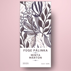 Füge pálinka - öntapadós üveg címke - rajzolt botanikai elemekkel - élelmiszer - alkoholos italok - Meska.hu