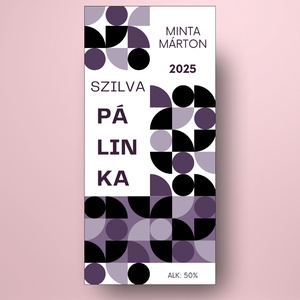 Szilva pálinka - öntapadós üveg címke - minimalista stílusú - élelmiszer - alkoholos italok - Meska.hu