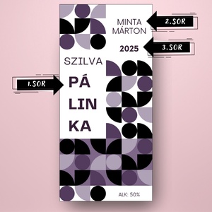 Szilva pálinka - öntapadós üveg címke - minimalista stílusú - élelmiszer - alkoholos italok - Meska.hu