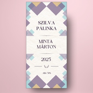 Szilva pálinka - öntapadós üveg címke - pasztell színek papír textúrával - élelmiszer - alkoholos italok - Meska.hu