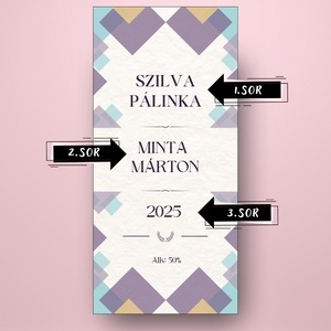 Szilva pálinka - öntapadós üveg címke - pasztell színek papír textúrával - élelmiszer - alkoholos italok - Meska.hu