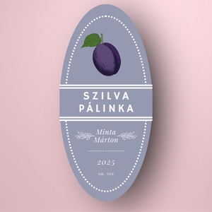 Szilva pálinka - öntapadós üveg címke - vintage stílusú illusztrációval  - élelmiszer - alkoholos italok - Meska.hu