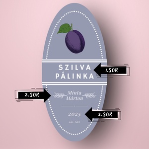 Szilva pálinka - öntapadós üveg címke - vintage stílusú illusztrációval  - élelmiszer - alkoholos italok - Meska.hu