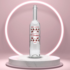 Szamóca pálinka - öntapadós üveg címke - kis piros rajzolt szamócákkal, Élelmiszer, Alkoholos italok, , MESKA