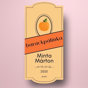 Barack pálinka - öntapadós üveg címke - klasszikus stílusú  - élelmiszer - alkoholos italok - Meska.hu