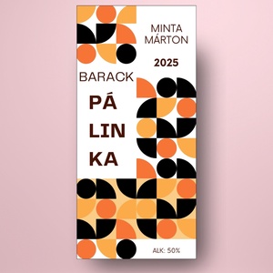 Barack pálinka - öntapadós üveg címke - minimalista stílusú - élelmiszer - alkoholos italok - Meska.hu