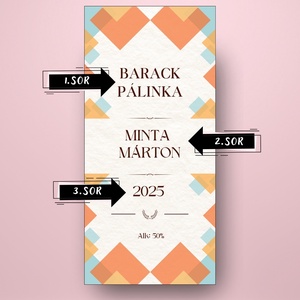 Barack pálinka - öntapadós üveg címke - pasztell színek papír textúrával - élelmiszer - alkoholos italok - Meska.hu