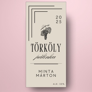 Törköly pálinka - öntapadós üveg címke -  fekete szőlő rajzzal  - élelmiszer - alkoholos italok - Meska.hu