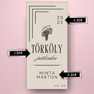 Törköly pálinka - öntapadós üveg címke -  fekete szőlő rajzzal  - élelmiszer - alkoholos italok - Meska.hu