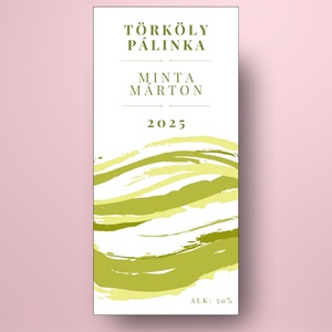 Törköly pálinka - öntapadós üveg címke -  festett hullám mintával - élelmiszer - alkoholos italok - Meska.hu