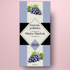 Törköly pálinka - öntapadós üveg címke -  kézzel illusztrált szőlőkkel  - élelmiszer - alkoholos italok - Meska.hu
