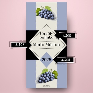 Törköly pálinka - öntapadós üveg címke -  kézzel illusztrált szőlőkkel  - élelmiszer - alkoholos italok - Meska.hu